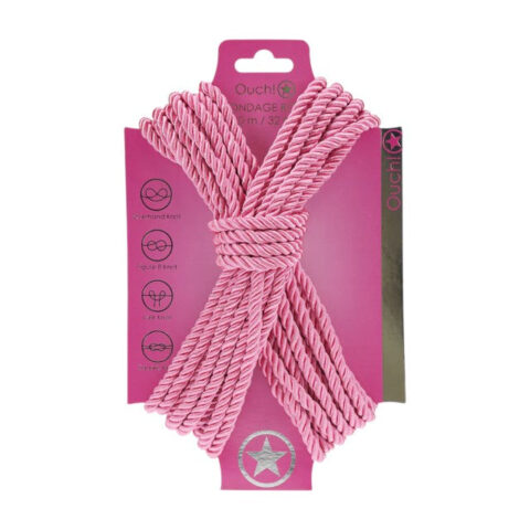 Frânghie OUCH! Bondage Rope, pentru jocuri erotice BDSM, lungime 10 metri, culoare roz