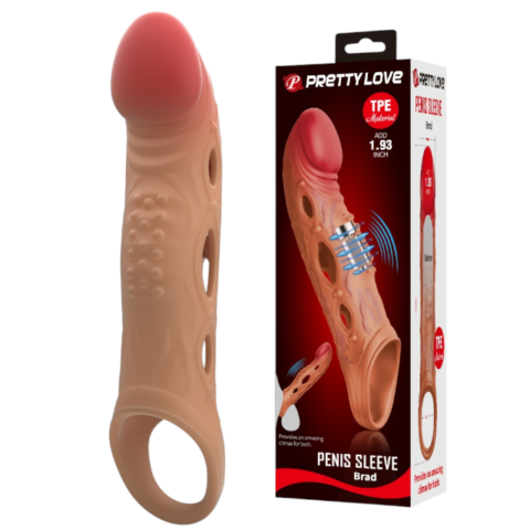 PRETTY LOVE Brad Brown – manșon cu mini vibrator, maro