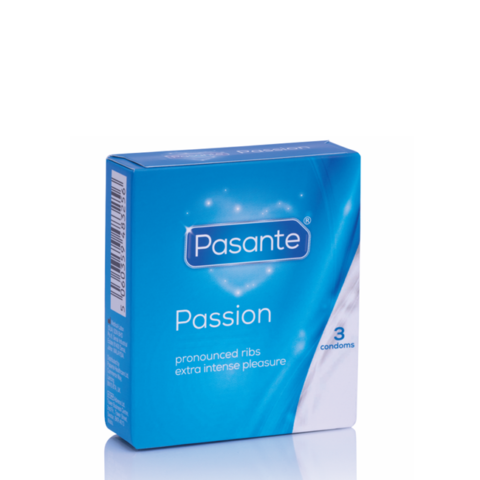 PASANTE Passion – prezervative texturate, 52 mm, 3 bucăți