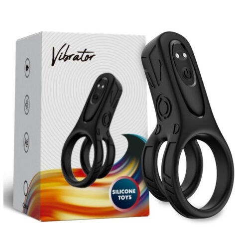 ARMONY – inel vibrator dublu, 9 moduri, negru