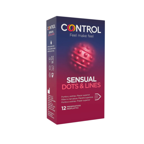CONTROL Sensual Dots & Lines – prezervative, 12 bucăți