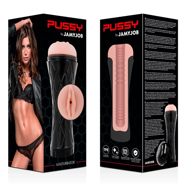 JAMYJOB Pussy – masturbator manual din TPE, negru