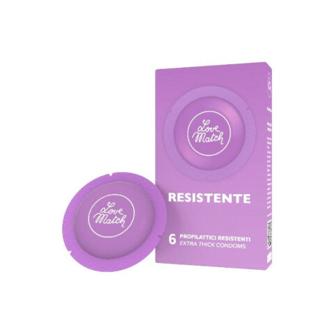 Love Match Resistente – prezervative din latex, 53 mm, 6 bucăți